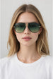 Bold Aviator Metal Arm Sunglasses In Green In Green by SVNX