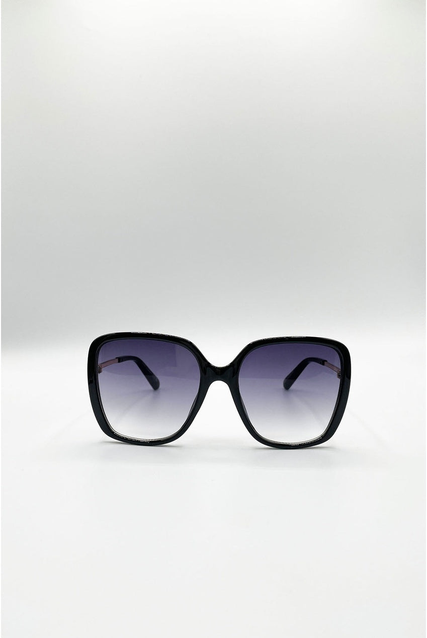 Oversized Square Sunglasses In Black Grey SG2601702