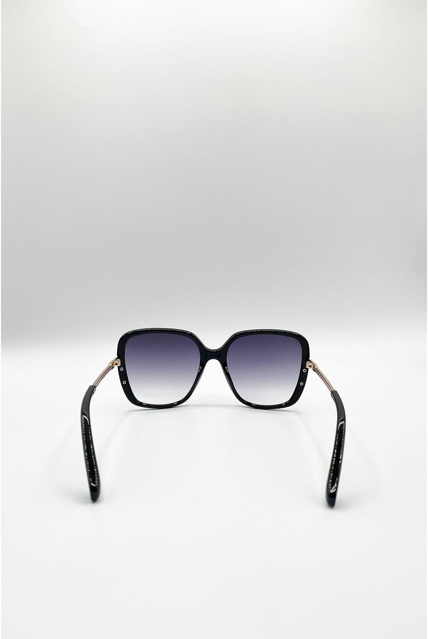 Oversized Square Sunglasses In Black Grey SG2601702