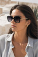 Oversized Square Sunglasses In Black Grey by SVNX