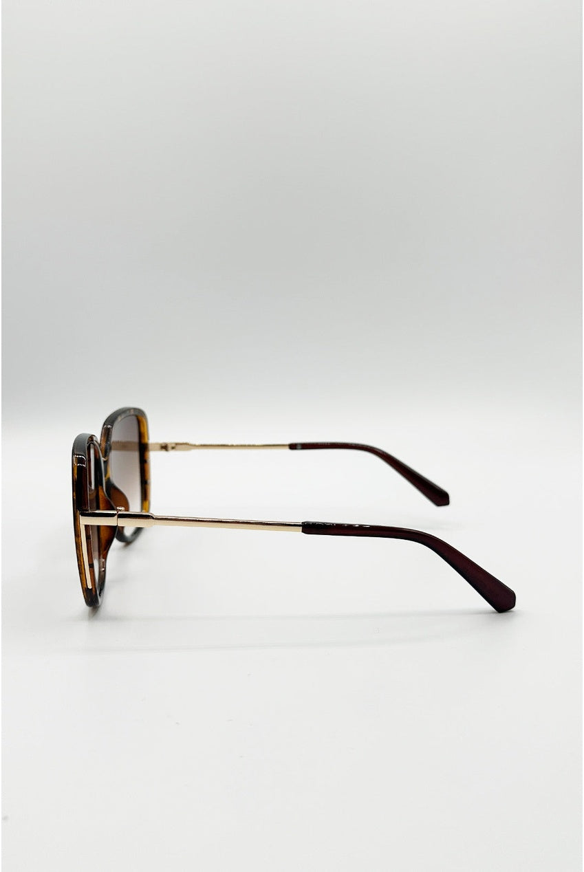 Oversized Square Sunglasses In Tortoiseshell SG2601705