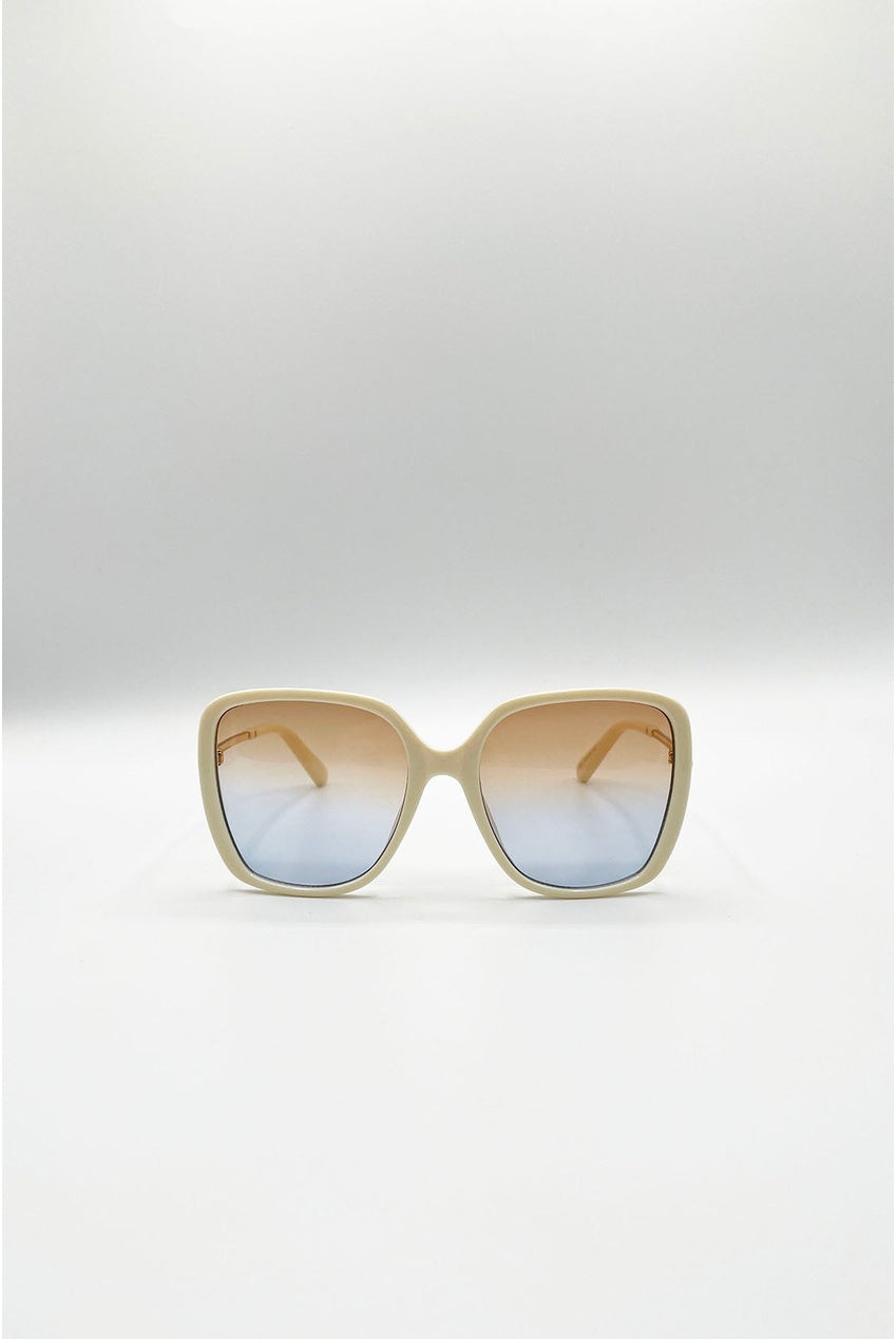 Oversized Square Sunglasses In Beige SG2601728
