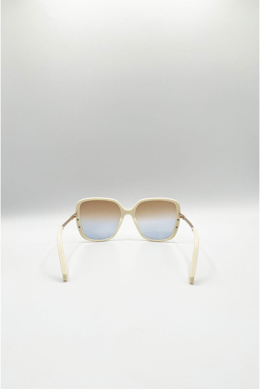 Oversized Square Sunglasses In Beige SG2601728
