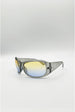 Oversized Racer Sunglasses In Silver by SVNX