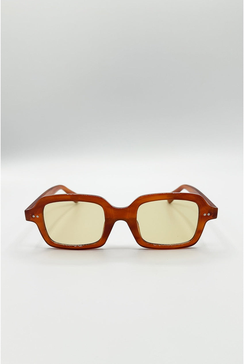 Bold Square Sunglasses In Brown SG2603106