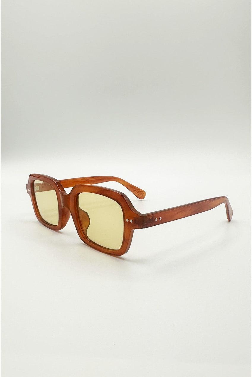 Bold Square Sunglasses In Brown SG2603106