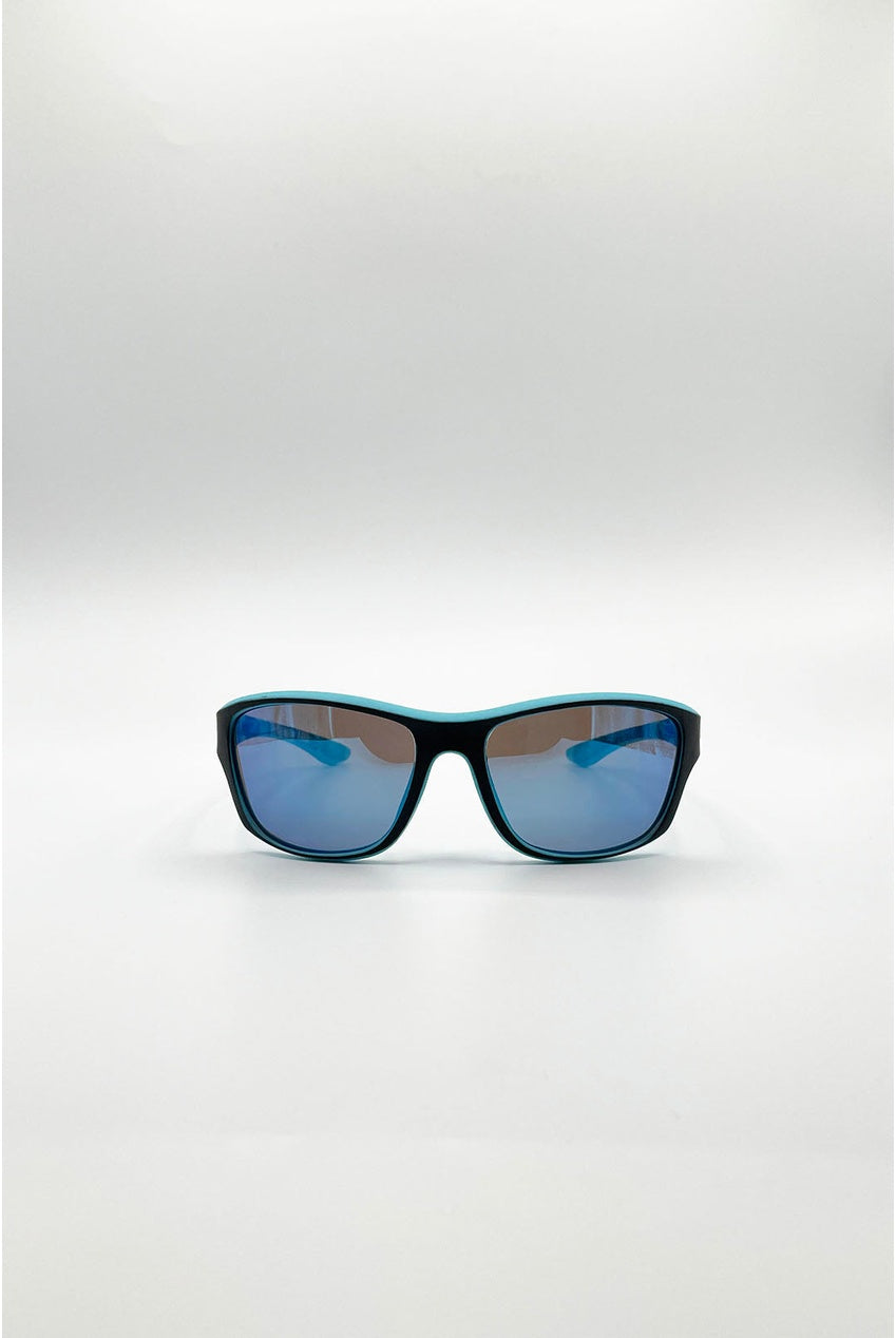 Basic Outdoor Sports Racer Sunglasses In Blue With Case SG2603720