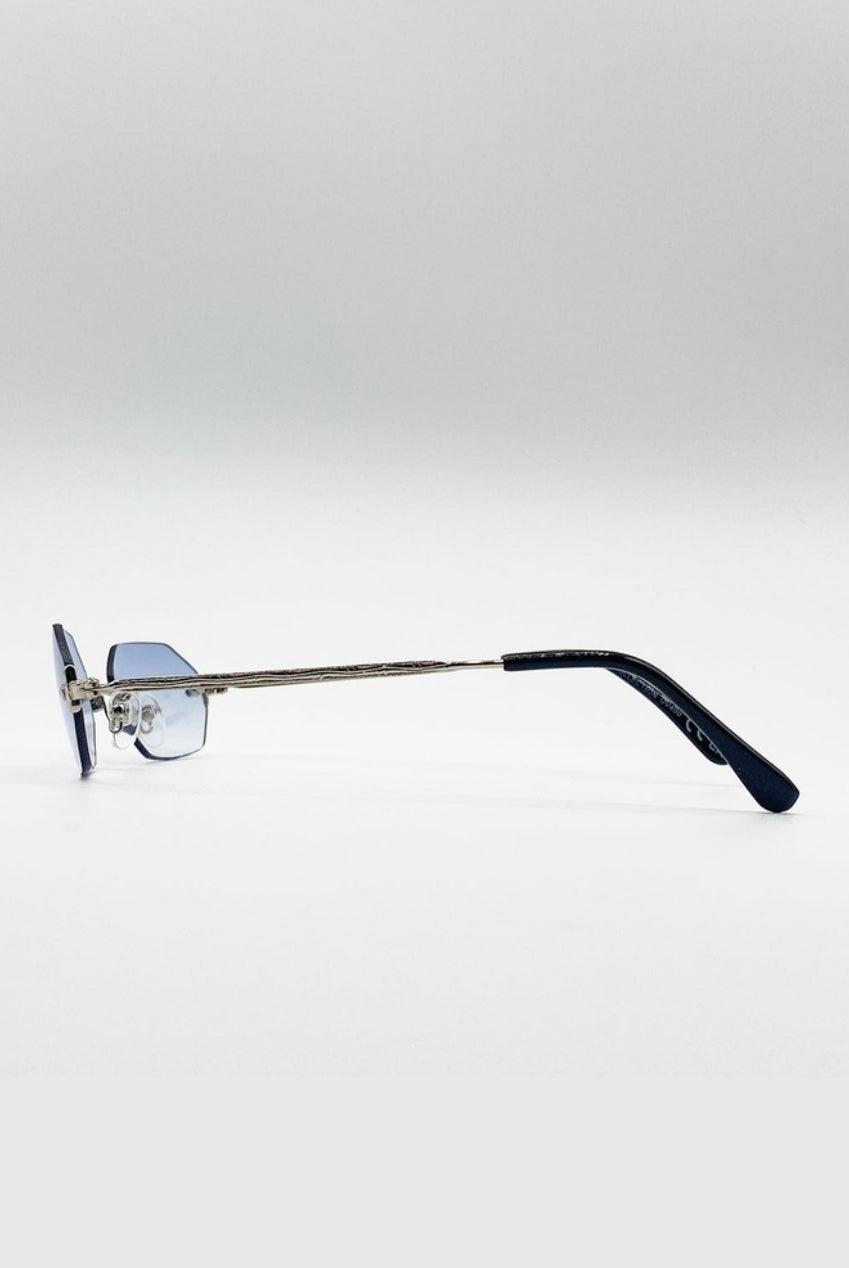 Rimless Oval Hexagon Sunglasses SG2604020
