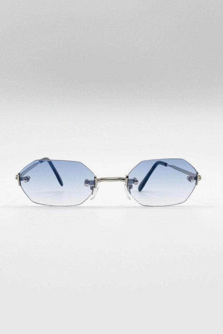 Rimless Oval Hexagon Sunglasses SG2604020