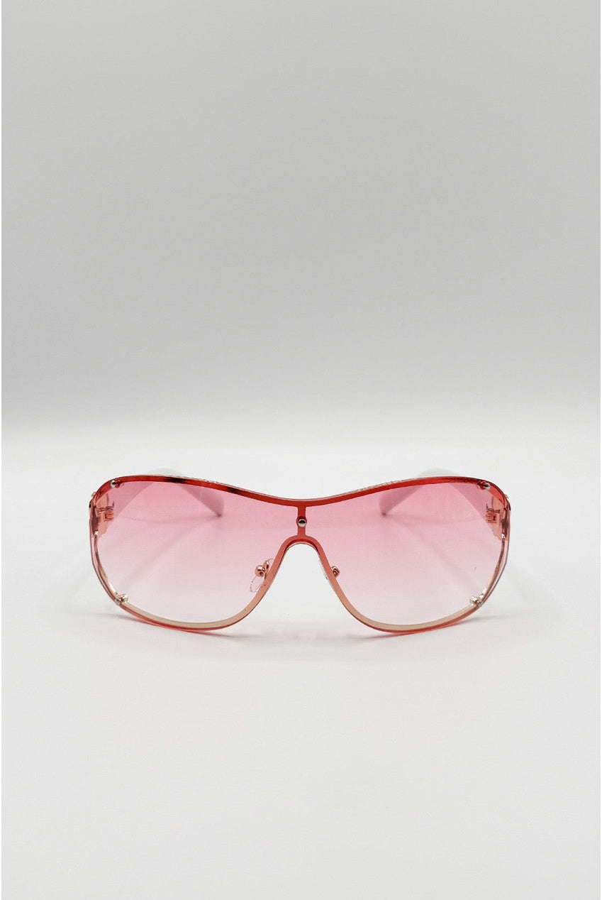 Vintage Rose Wrap Around Sunglasses In Pink SG2604109