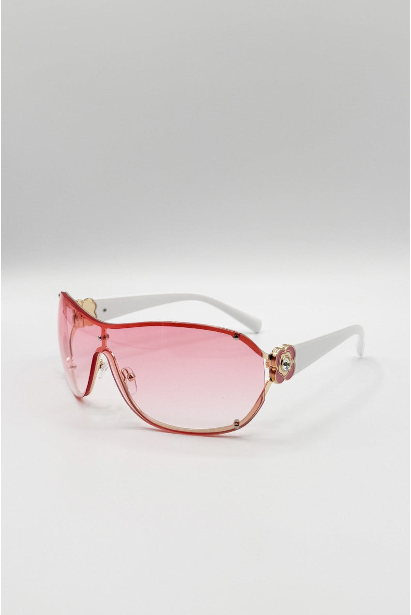 Vintage Rose Wrap Around Sunglasses In Pink SG2604109