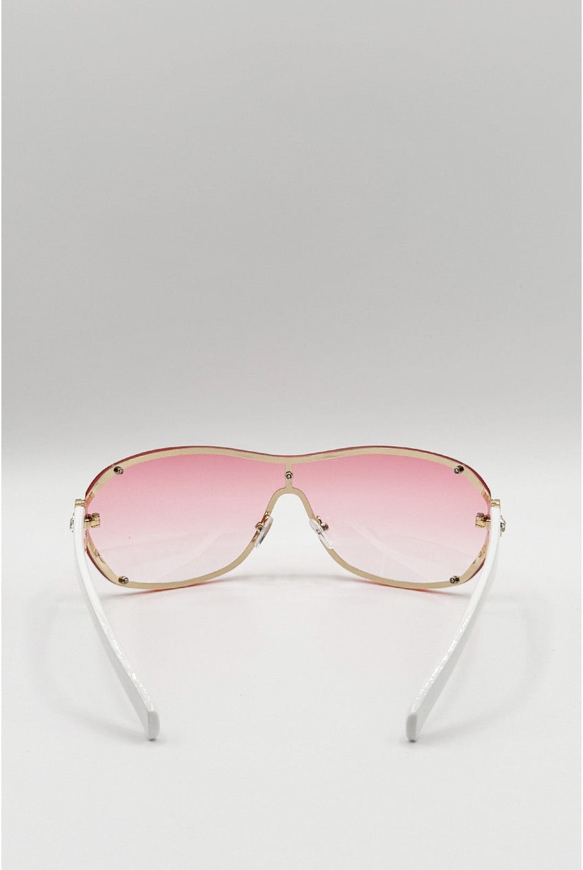 Vintage Rose Wrap Around Sunglasses In Pink SG2604109