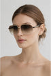 Retro Square Navigator Sunglasses In Brown by SVNX