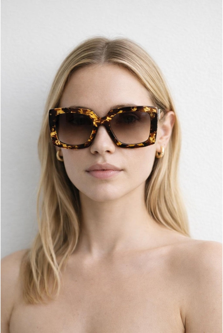 Oversized Square Sunglasses In Tortoiseshell SG2604405
