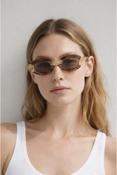 Champagne - Bold Oval Sunglasses by SVNX