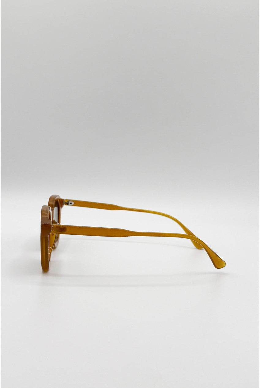 Bold Preppy Sunglasses In Brown SG2604906
