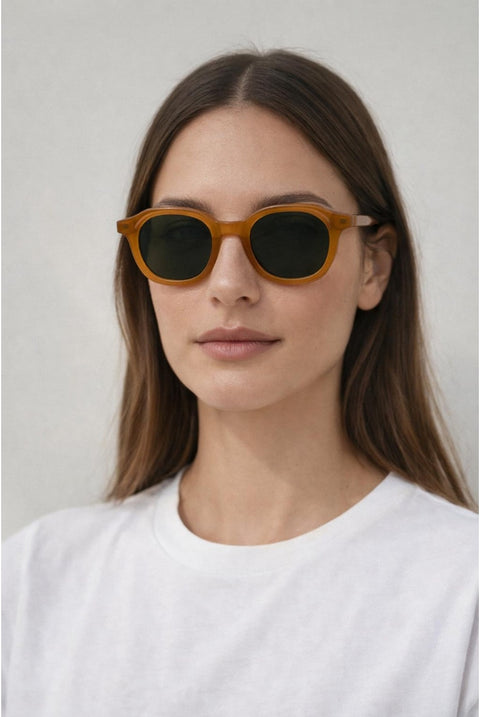 Bold Preppy Sunglasses In Brown by SVNX