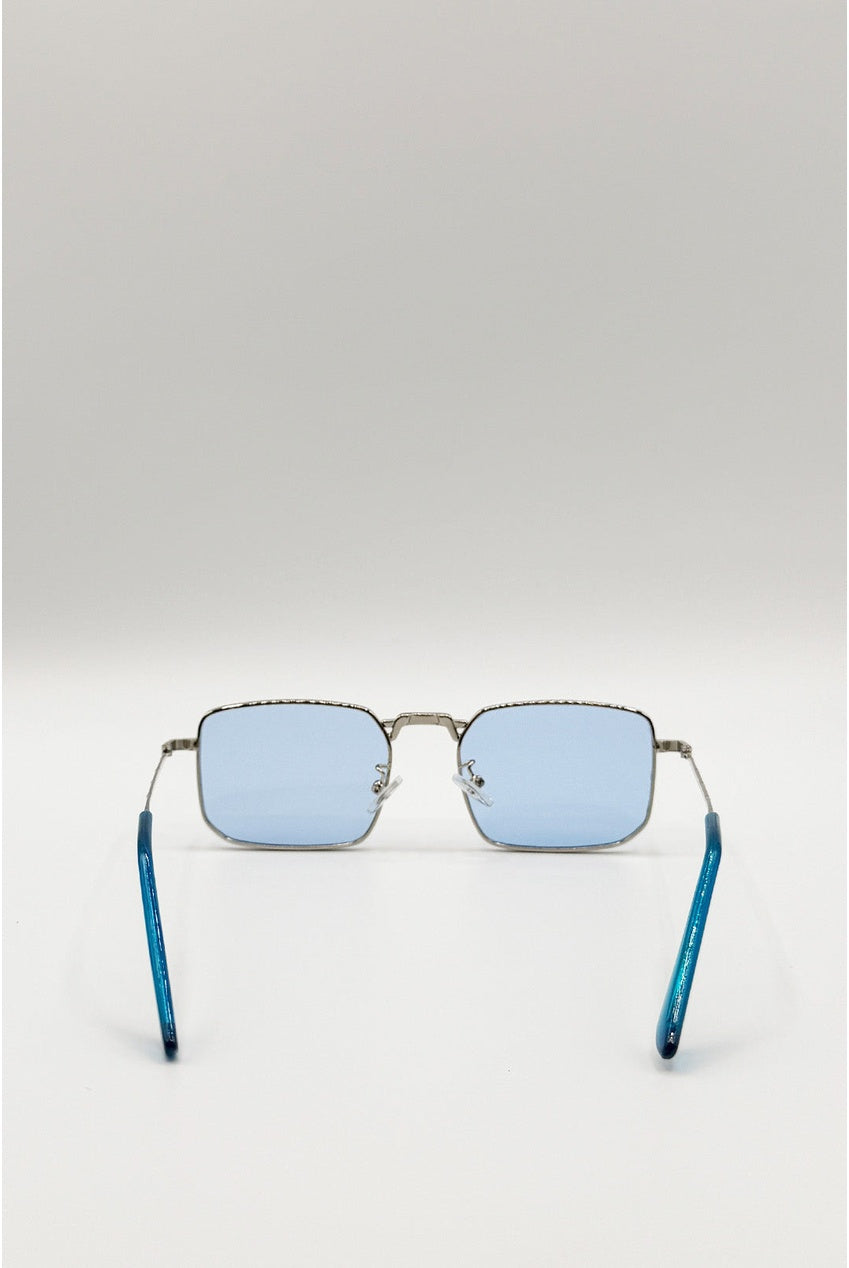 Vintage Metal Square Sunglasses In Blue SG2605020
