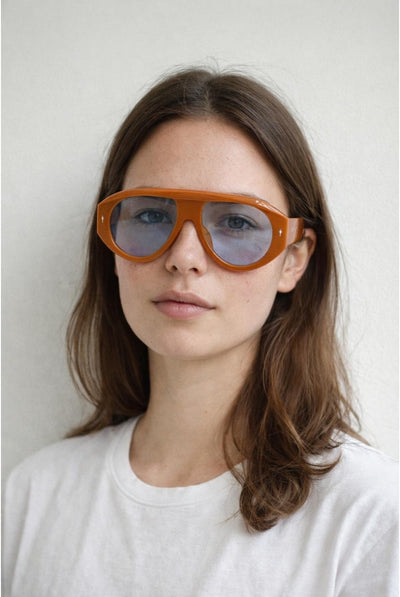 Orange - Oversized Bold Aviator Sunglasses In Orange by SVNX