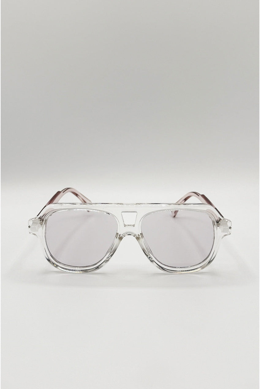 Bold Navigator Sunglasses In Light Grey Pink SG2605511