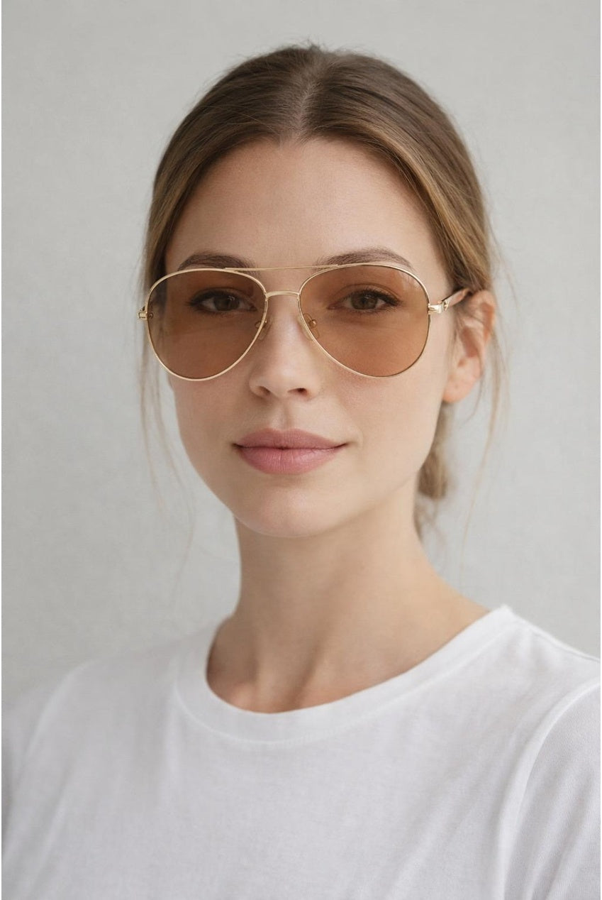 Metal Aviator Sunglasses With Chunky Arm SG2605606