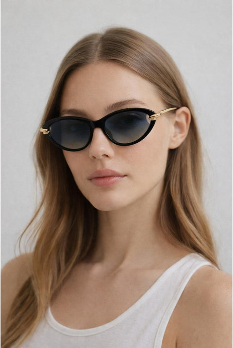 Bold Oval Angular Sunglasses In Black by SVNX