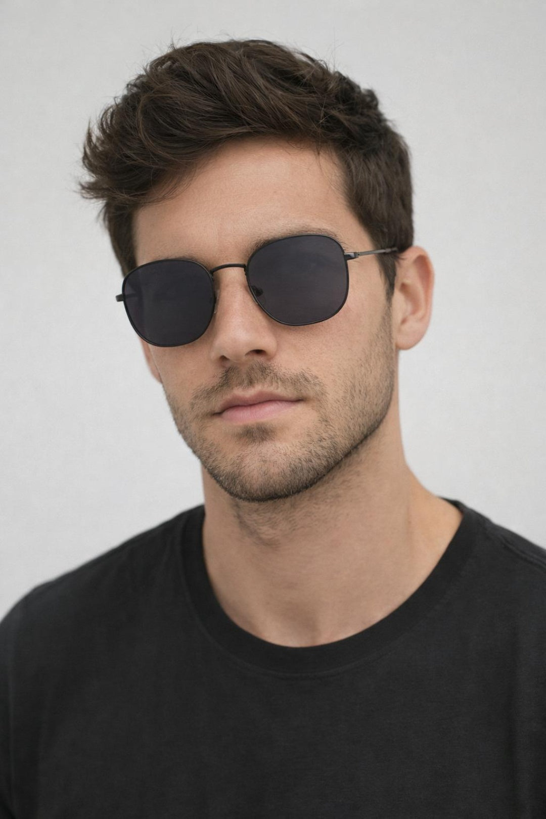 Hexagon Aviator Sunglasses In Black SG2607202