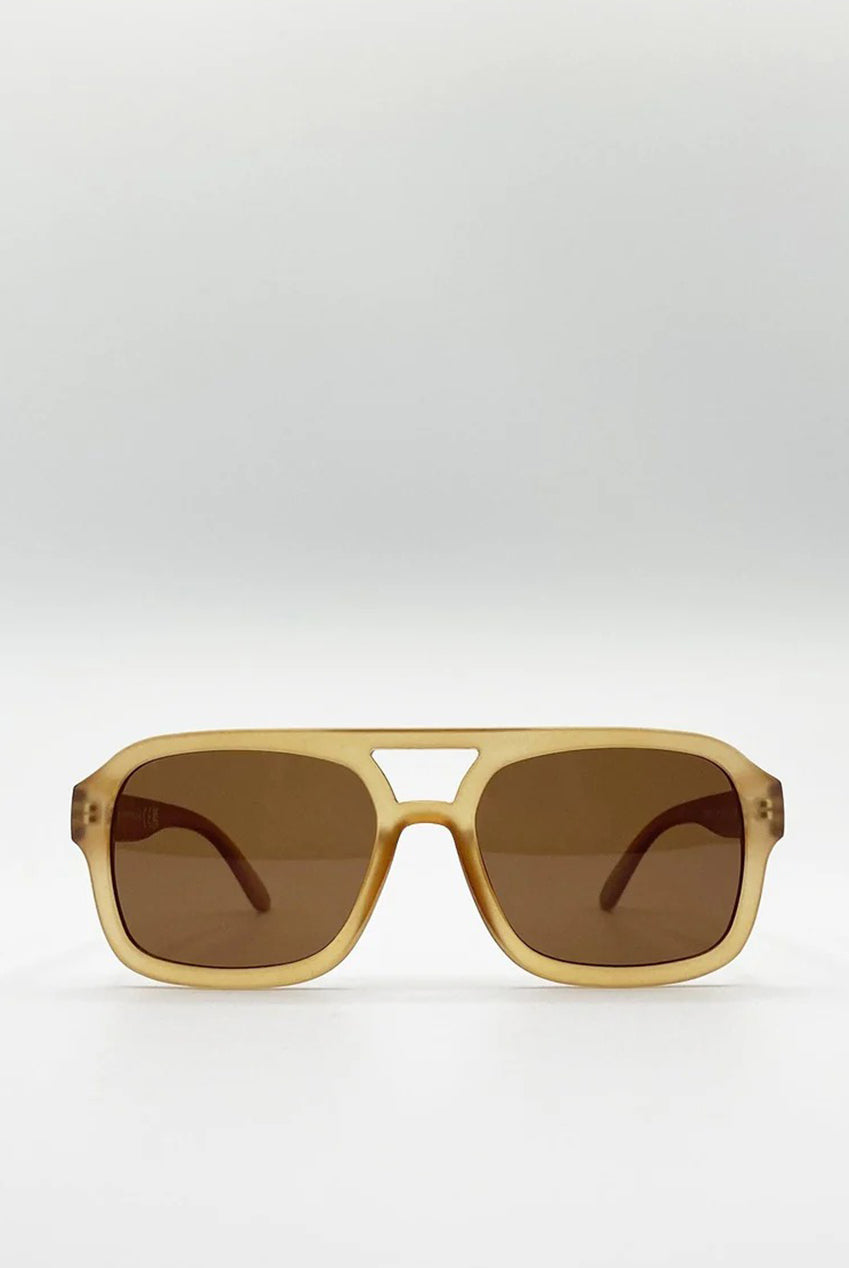 70's Navigator Sunglasses In Matte Sand SG2607408