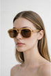 70's Navigator Sunglasses In Matte Sand by SVNX