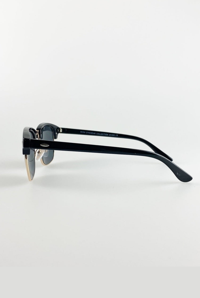 Black Clubmaster Sunglasses With Black Lenses SG2607502