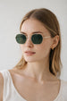 Hexagon Metal Frame Sunglasses In Gold by SVNX
