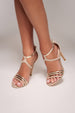 Strappy High Heeled Sandals - Nude by Goddiva