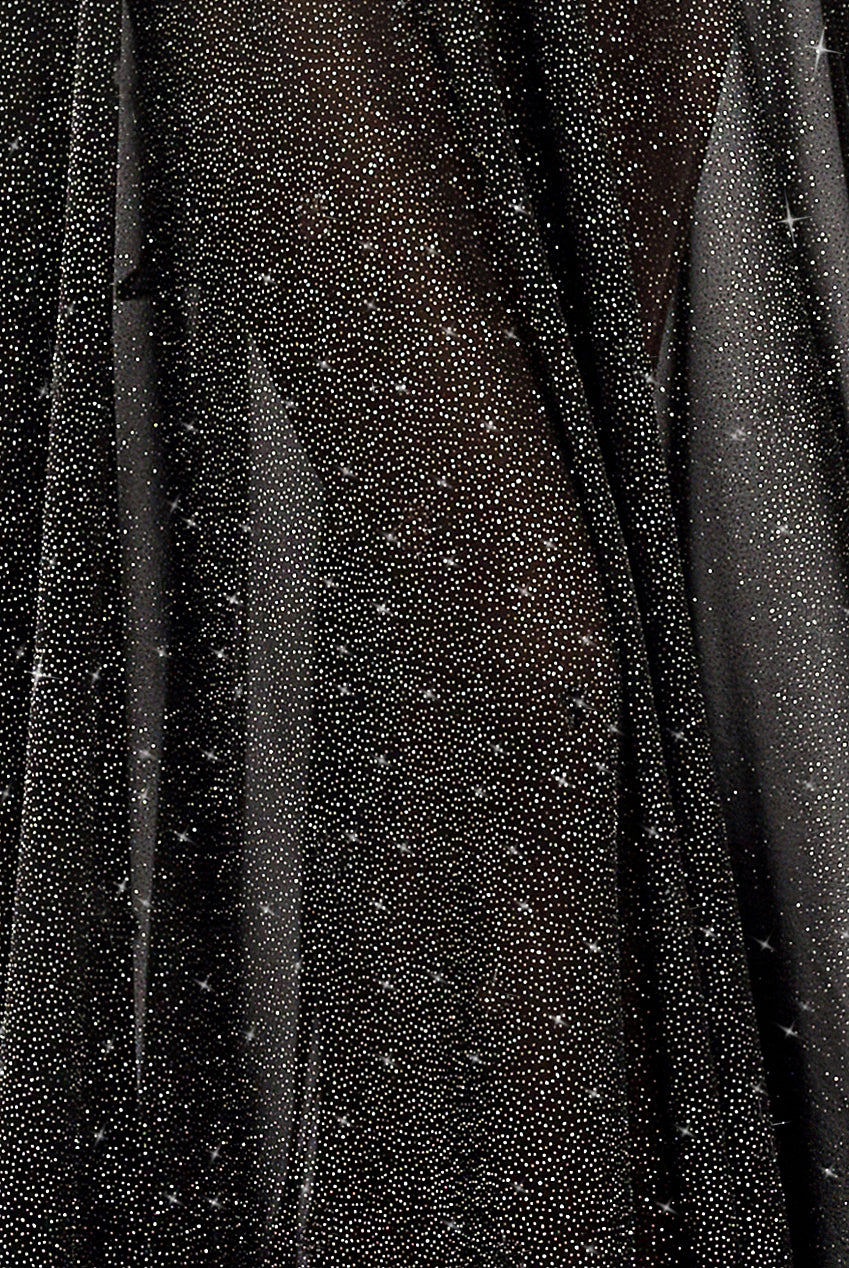 Gathered A-Line Glitter Chiffon Maxi Skirt SK30