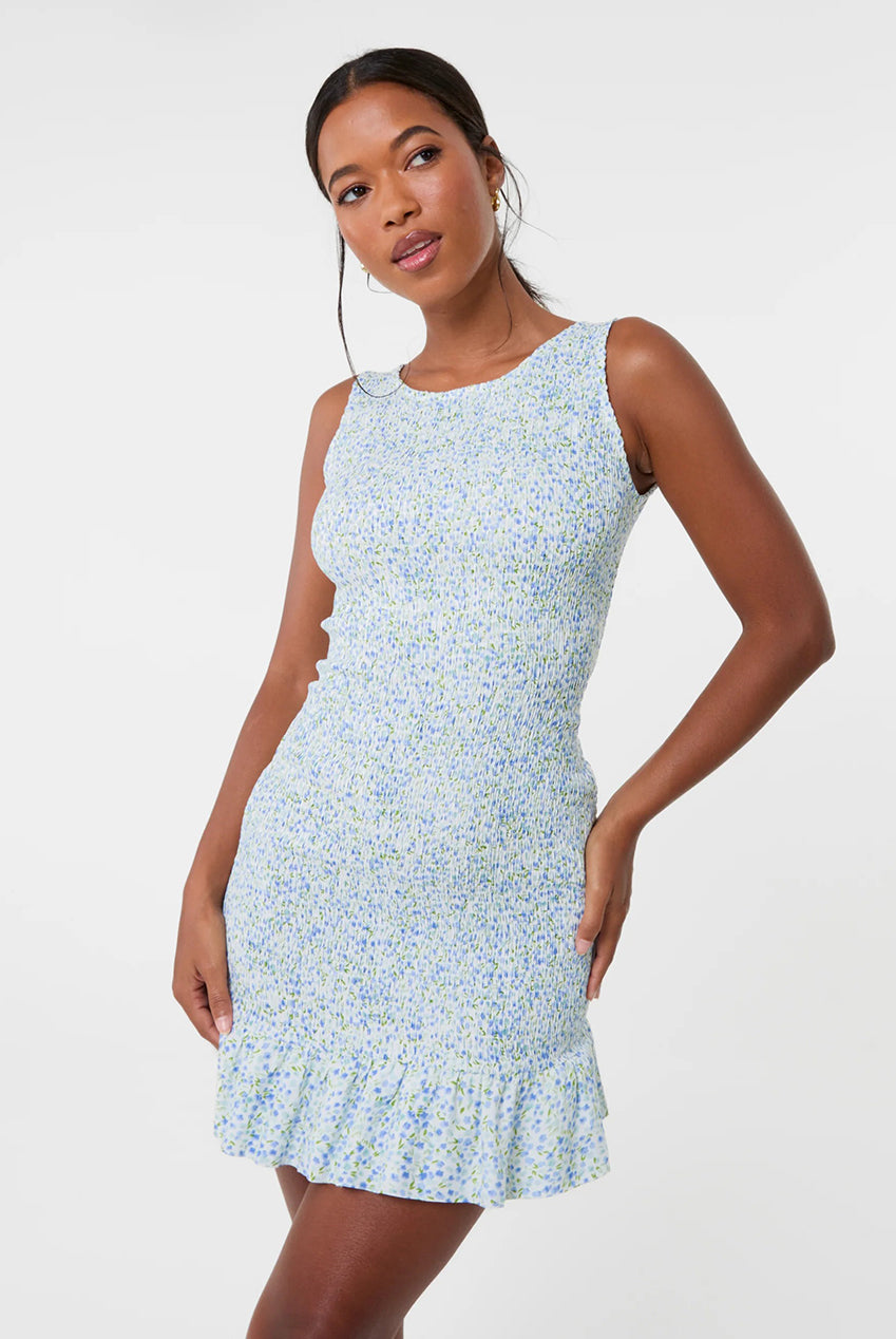 Ditsy Shirred Broderie Mini Dress SS25182P014