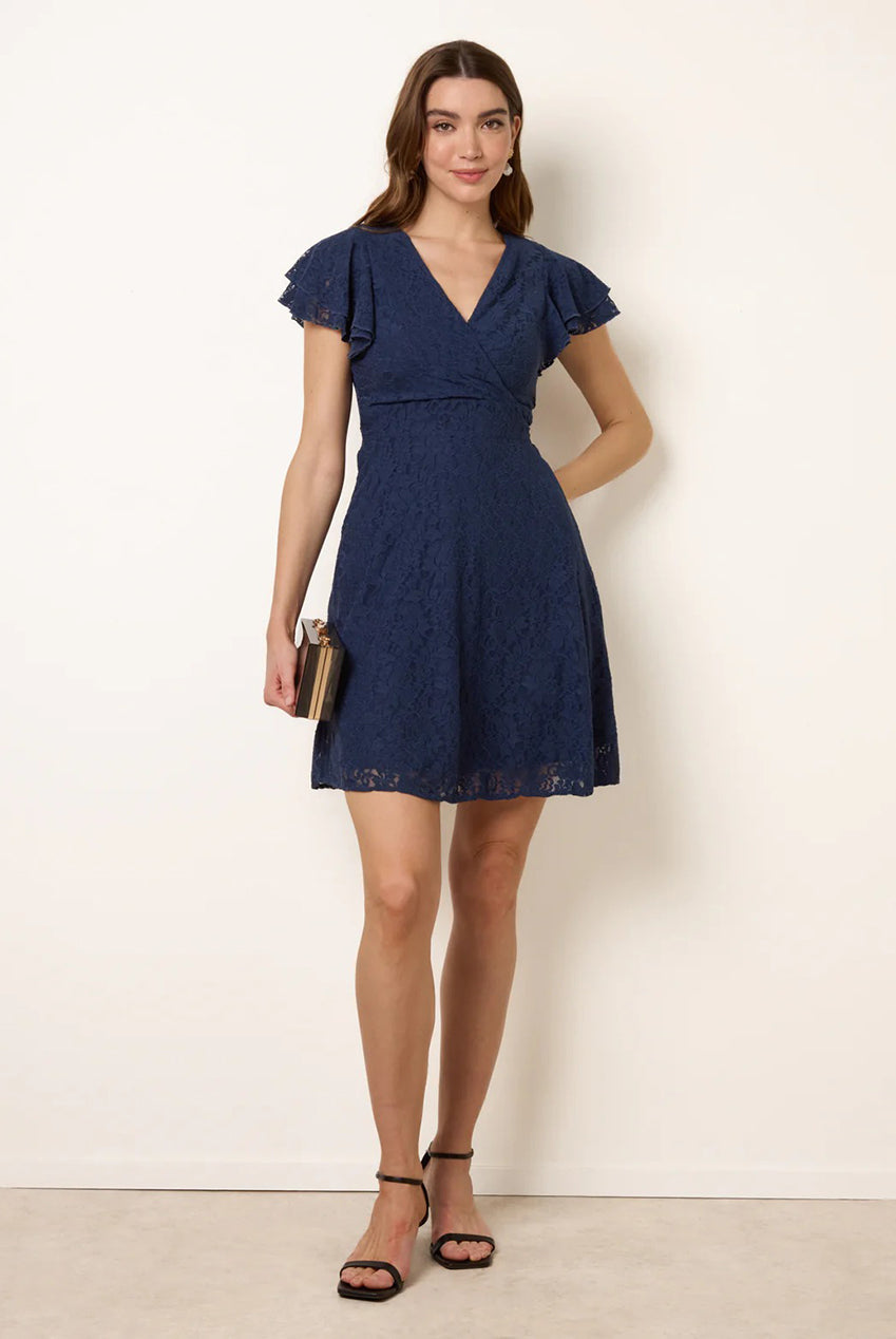 Lace Angel Sleeve Mini Dress SS26000B008