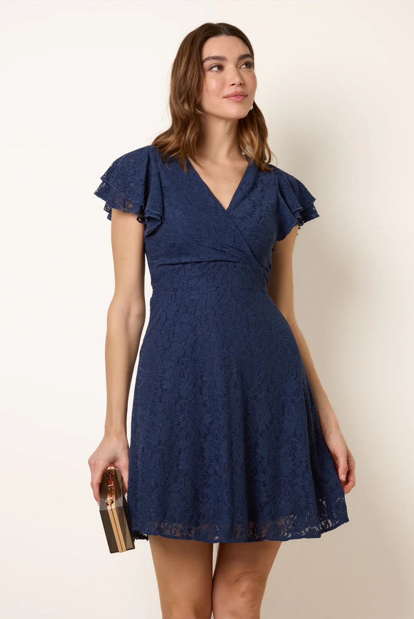 Lace Angel Sleeve Mini Dress SS26000B008
