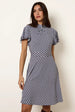 High Neck Angel Sleeve Mini Dress by Blue Vanilla
