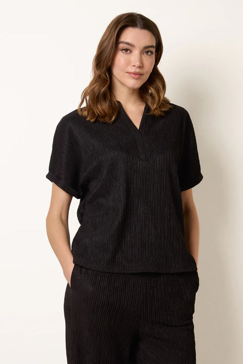Grandad Collar Oversized Top by Blue Vanilla