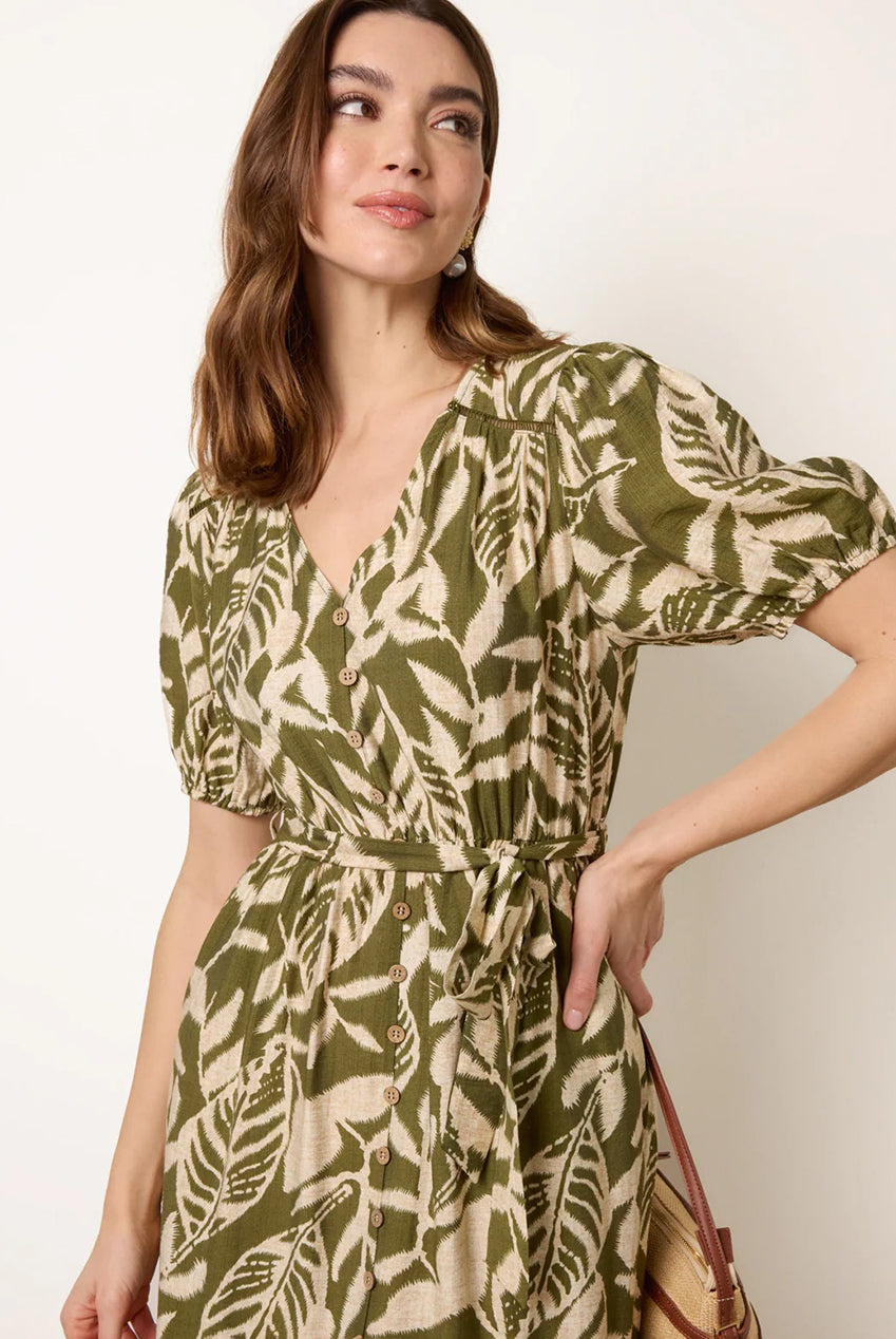 Coconut Button Belted Midi Dress SS26040B056