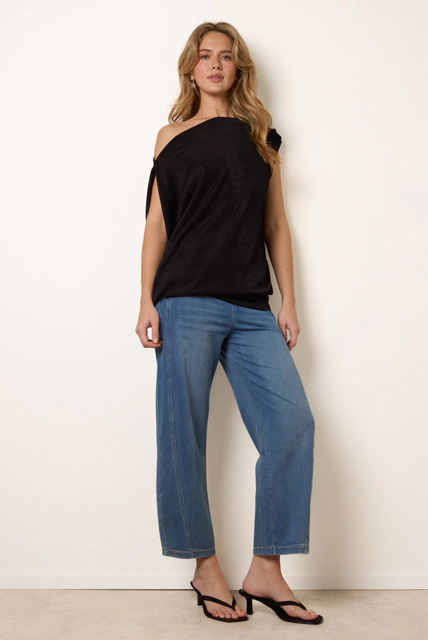 Deep Band Slinky Oversize Tunic Top SS26147B003
