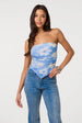 Floral Printed Mesh Bandeau Top by Pink Vanilla