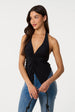 Ring Back Slinky Halter Top by Pink Vanilla