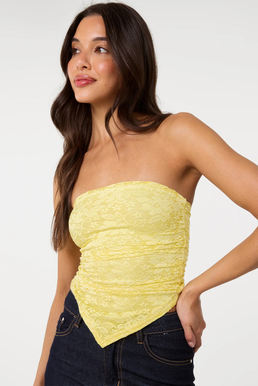Bandeau Ruched Side Lace Top SS26238P178