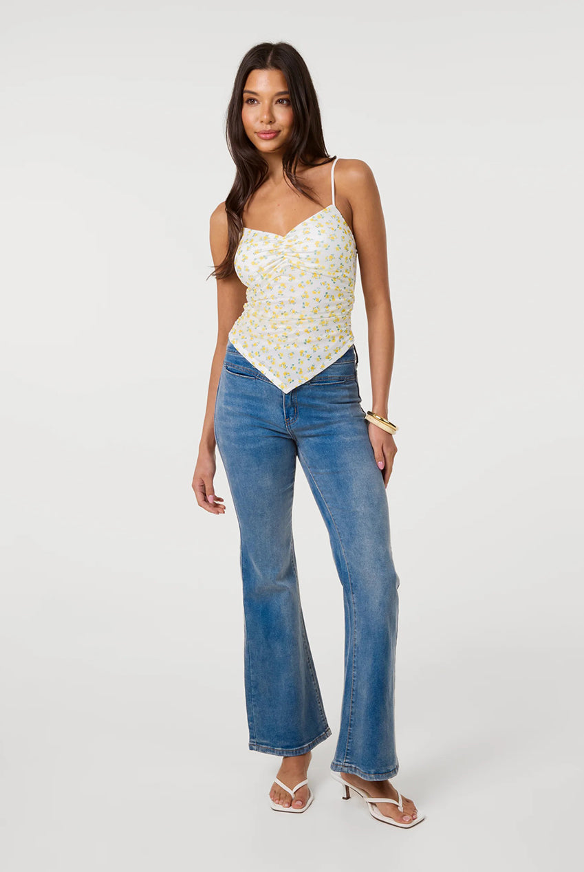 Hanky Hem Printed Mesh Crop Top SS26243P178