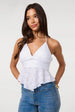 Broderie Hanky Hem Halter Neck Top by Pink Vanilla