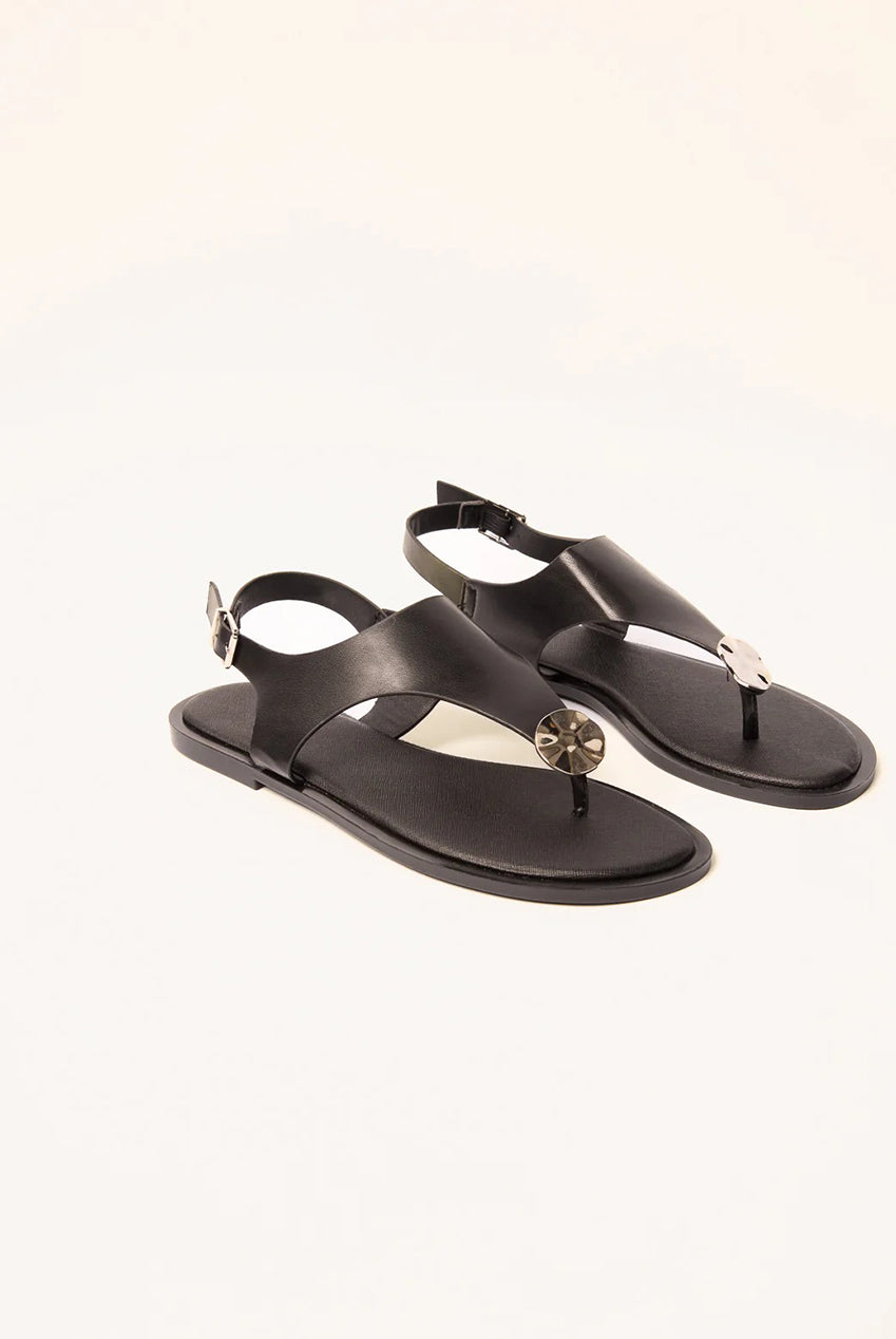 Faux Leather Metal Detail Sandals SS26253S003