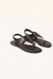 Faux Leather Metal Detail Sandals by Blue Vanilla