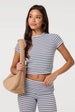 Stripe Crew Neck Baby T-Shirt by Pink Vanilla