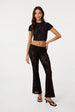 Crochet Lace Flare Trousers by Pink Vanilla