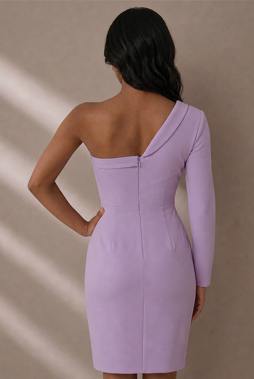 One Shoulder Blazer Dress In Lilac SW121LIL